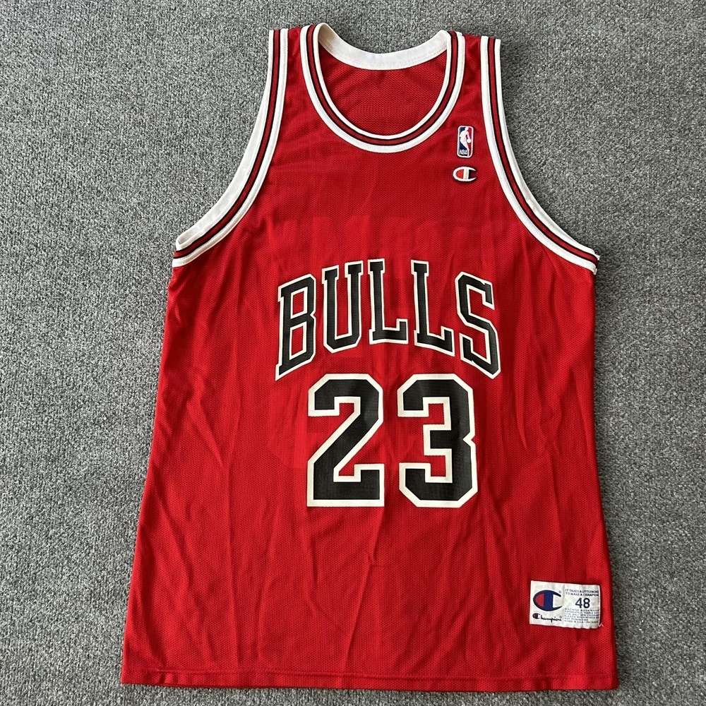 Vintage Chicago Bulls Jersey Mens 48 Red NBA Basketball Champion Jordan‎ USA